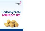Carbohydrate reference list - Diabetes UK