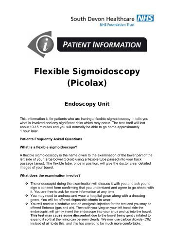 Flexible Sigmoidoscopy (Picolax)