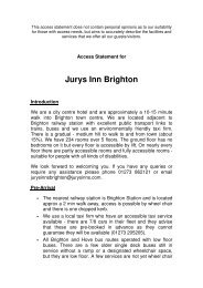 Jurys Inn Brighton Access Statement.