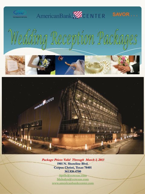 American Bank Center Wedding Reception Packages