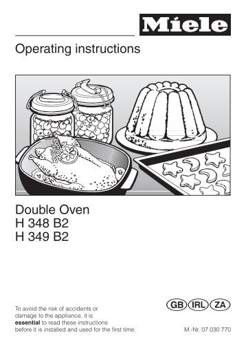 Operating instructions Double Oven H 348 B2 H 349 B2 - Miele