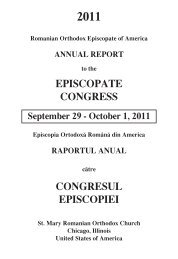 2011 Annual Report Covers - The Romanian Orthodox Episcopate ...