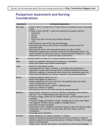 Postpartum Assessment and Nursing Considerations.pdf - XT Host