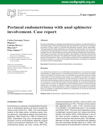 Perineal endometrioma with anal sphincter ... - edigraphic.com