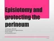 Episiotomy and protecting the perineum