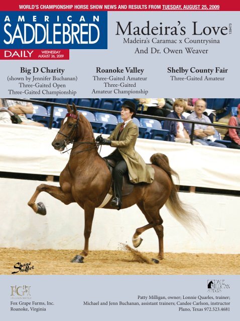 Wednesday - American Saddlebred Horse Association