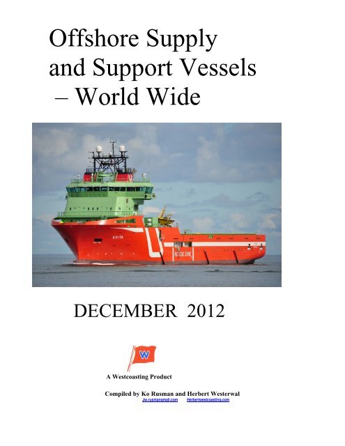 Droop Solrig skrive et brev Offshore Supply and Support Vessels – World Wide