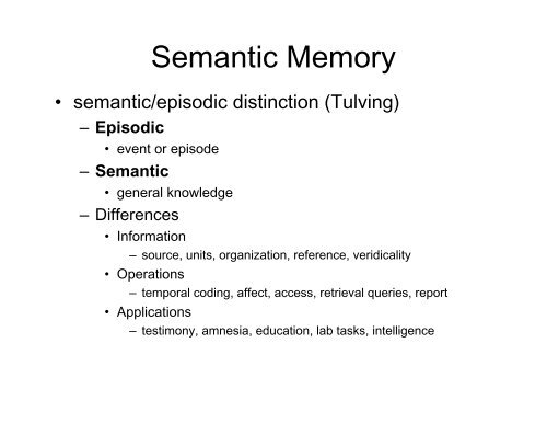 Semantic Memory