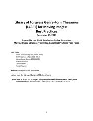 Library of Congress Genre-Form Thesaurus (LCGFT) for ... - OLAC