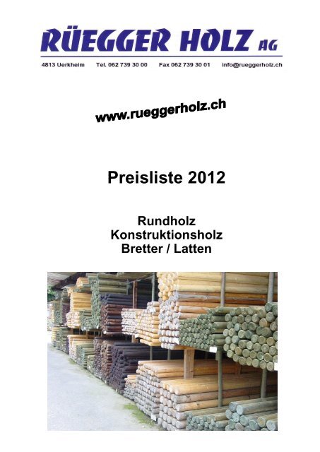 Preisliste 2012