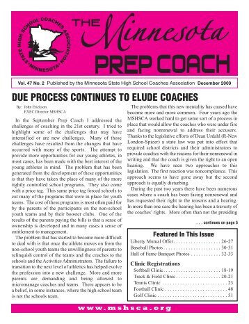 DUE PROCESS CONTINUES TO ELUDE COACHES - mshsca