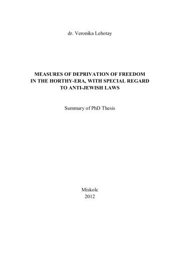 dr. Veronika Lehotay MEASURES OF DEPRIVATION OF ... - MIDRA
