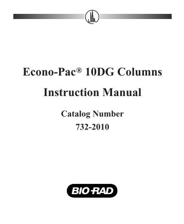 Econo-Pac® 10DG Columns Instruction Manual - Bio-Rad