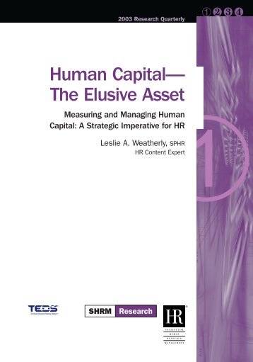Human Capital— The Elusive Asset - International Society for ...