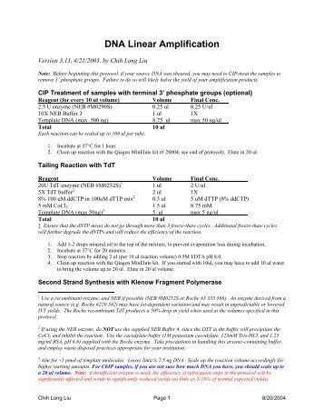 DNA Linear Amplification - Broad Institute