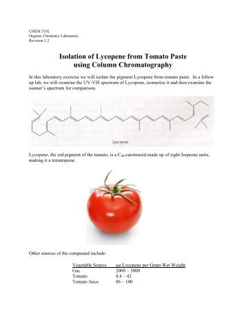 Isolation of Lycopene from Tomato Paste using Column ...