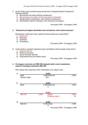 Terengganu 2009 Kertas 1