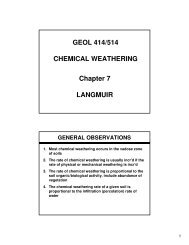 Chapter 7 LANGMUIR GEOL 414/514 CHEMICAL WEATHERING