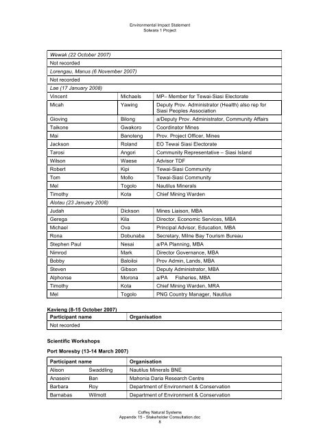 Appendices 5-13 - Nautilus Cares - Nautilus Minerals