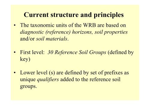 Changing concepts in soil classification. The structure of