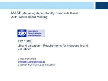ISO 10668 Brand Valuation - MASB