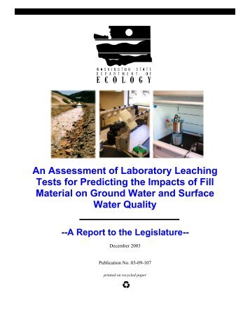 An Assessment of Laboratory Leaching Tests ... - Access Washington