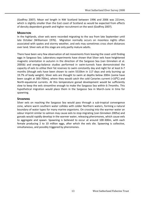 West Sutherland Elver Survey