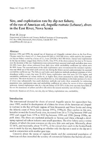 Size, and exploitation rate by dip net fishery, of the run ... - DTU Aqua