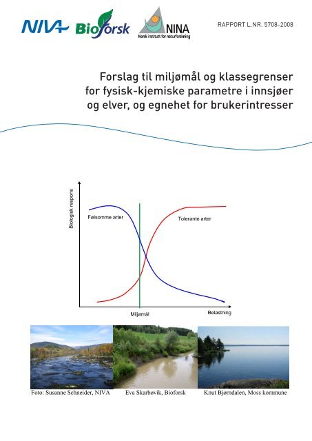 • Forslag til miljømål og klassegrenser for fysisk ... - Vannportalen