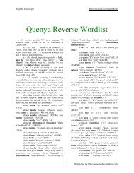 Quenya Reverse Wordlist - Ambar Eldaron