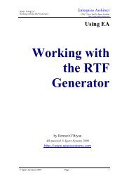 Working with the RTF Generator (PDF) - Enterprise Architect