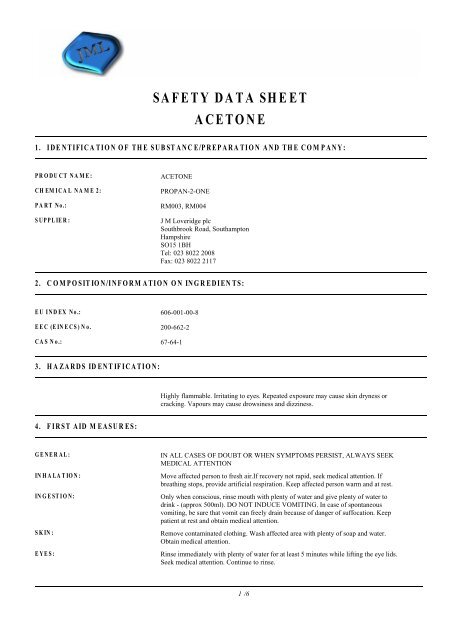 Acetone: Safety Data Sheet PDF Dangerous Goods Toxicity, 53% OFF