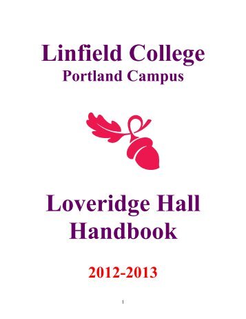 Linfield College Loveridge Hall Handbook