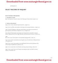 Select Record of Inquiry - Waitangi Tribunal