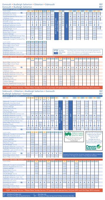 to view the 157 timetable - Bicton College