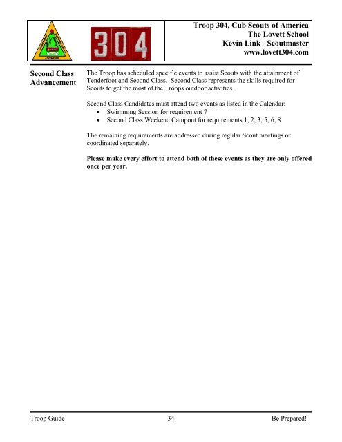 Boy Scouts of America Lovett Troop 304 - Boy Scout Troop 304 ...