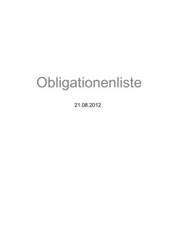 Obligationenliste - Saanen Bank