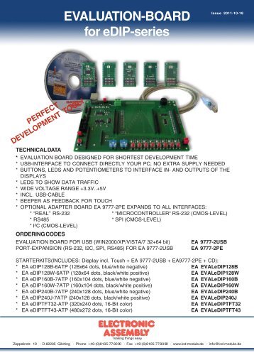 EVALUATION-BOARD for eDIP-series - Electronic Assembly