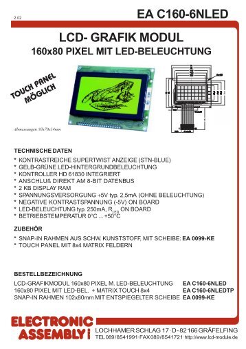 EA C160-6NLED LCD- GRAFIK MODUL