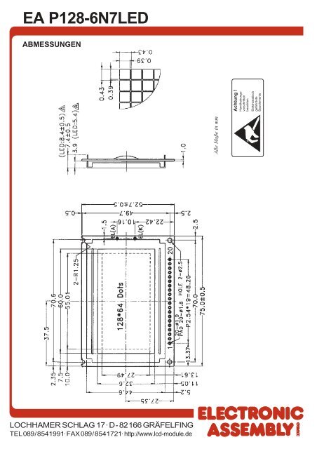 EA P128-6N7LED LCD- GRAFIK MODUL