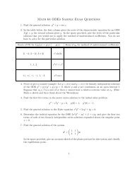 Math 64 ODEs Sample Exam Questions