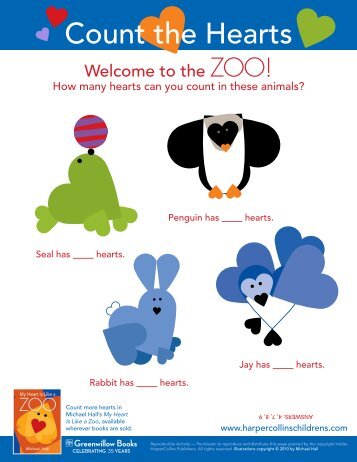 Printable coloring activity: My Heart Is Like a Zoo - HarperCollins ...