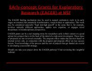 EArly-concept Grants for Exploratory Research (EAGER) at NSF