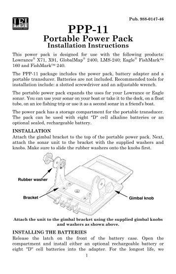 PPP-11 Portable Power Pack Installation Instructions - Lowrance