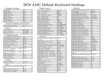 DCS A10C Default Keyboard bindings