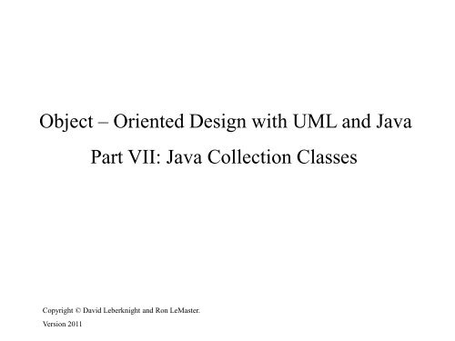 OO Design with UML and Java - 07 Collections - Gui.net