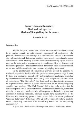 Innervision and Innertext - Oral Tradition Journal