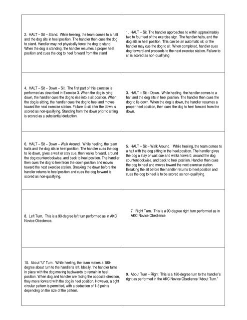 APDT Descriptions - Canis Sapiens - Rally-O Pages