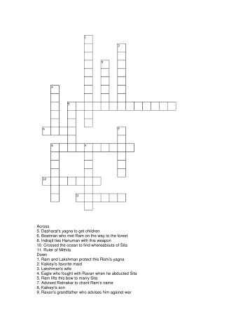 Crossword Puzzles for KBRE - Balagokulam