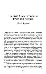 The Irish Undergrounds of Joyce and Heaney - The Ohio State ...